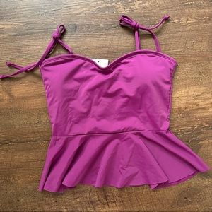 New Lime Ricki Tankini Top swimwear peplum plum purple large